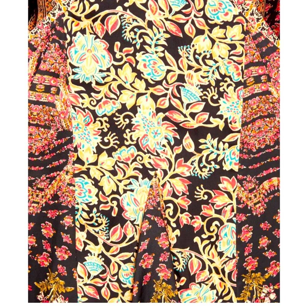 Free People Dress Stevie NWT Floral Black Printed Mini Tunic Bell Sleeves XS - Picture 7 of 8